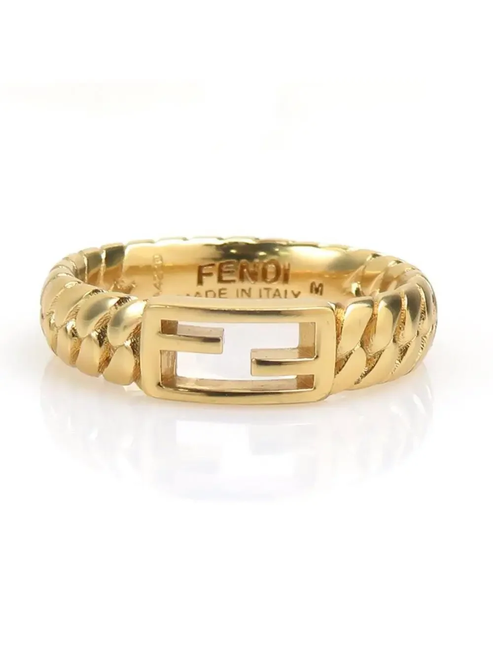 Auth Fendi Ring Gold Metal - #322522F14B